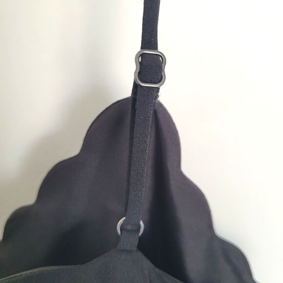 J. Crew Scalloped Cami Top Womens Size 6 Black Adjust Straps Lined 90s Coquette - Picture 7 of 7